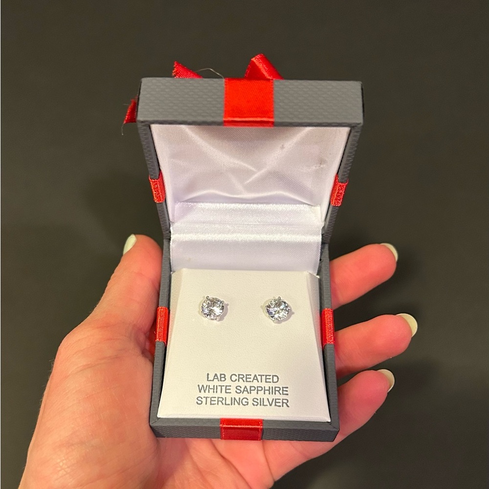 Lab Grown Sapphire Earrings